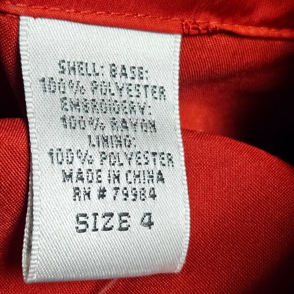 Chicos Zenergy Jacket Womens Size 4 Ellen Crinkled  Scarlet Sun Red Polyester - Picture 9 of 10